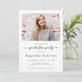 Graduierungsparty Sie machte es Foto Einladung (Stehend Vorderseite)