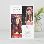 Graduierungsparty Sie machte es Foto Einladung (Stehend Vorderseite)