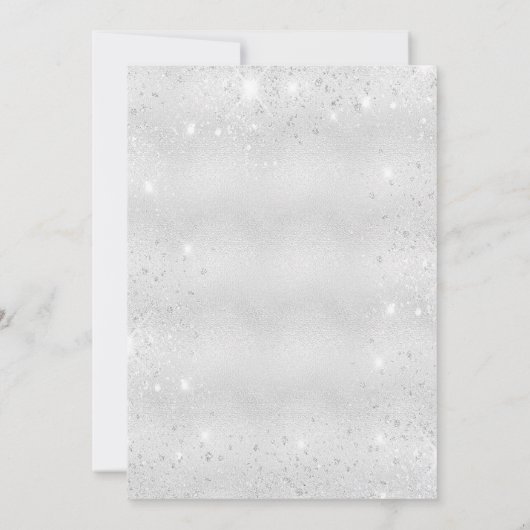 Graduierungsparty Silberrot Glitzer elegant Einladung (Rückseite)