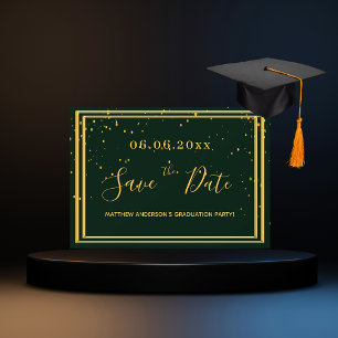 Graduierungsparty smaragdgrünes Gold Save the Date