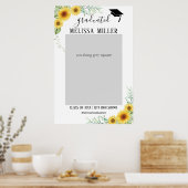 Graduierungsparty Sonnenblumen Foto Rahmen Poster (Küche)