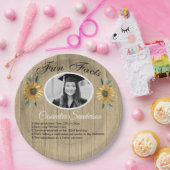 Graduierungsparty Spaß Fakten Sonnenblumen Aquamar Pappteller (Party)