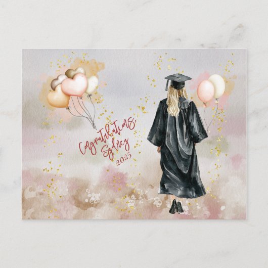 Graduierungsparty Tochter Herzlichen Glückwunsch Postkarte (Vorderseite)