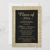Graduierungsparty Trendy Gold Glitzer Glitzern Einladung (Vorderseite)