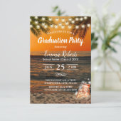 Graduierungsparty Tropical Summer Sunset Palm Beac Einladung (Stehend Vorderseite)