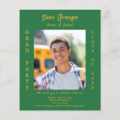 Graduierungsparty Wald Green Foto Einladung (Vorderseite)