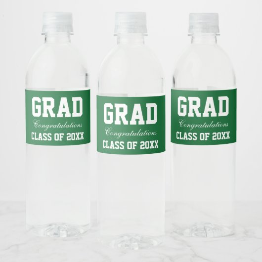 Graduierungsparty Wasserflaschen Labels grün Wasserflaschenetikett (Flaschen)