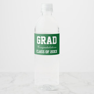 Graduierungsparty Wasserflaschen Labels grün Wasserflaschenetikett