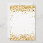 Graduierungsparty Weißgold Glitzer glamourös Einladung (Rückseite)