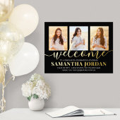 Graduierungsparty Willkommen 3 Foto Schwarz und Re Foliendrucke