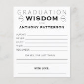 Graduierungsparty Wisdom Card Black Gold Gäste (Vorderseite)