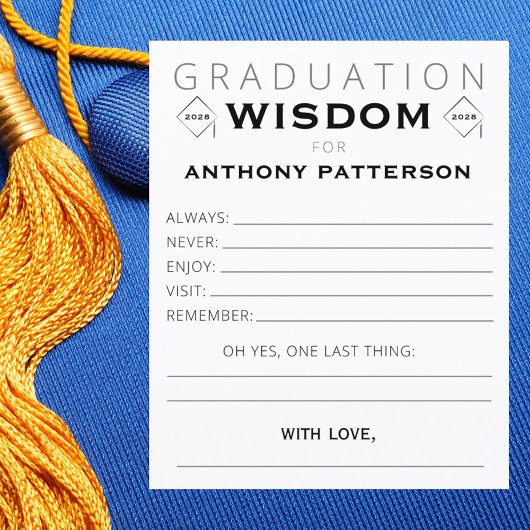 Graduierungsparty Wisdom Card Black Gold Gäste