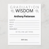 Graduierungsparty Wisdom Card Gold Confetti Gäste (Vorderseite)