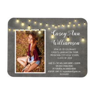 Graduierungsparty Wood Lights Foto Magnet