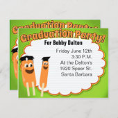 Graduierungsparty Zeit Niedlicher Cartoon Pop Einladung (Vorne/Hinten)