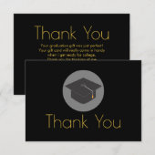 Graduierungspauschale auf schwarz Danke (Vorne/Hinten)