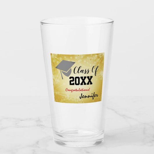 Graduierungspauschale, Class Year 20XX Party Beigi Glas (Vorderseite)