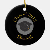 Graduierungspauschale für schwarze Klasse mit 20xx Keramik Ornament (Vorne)