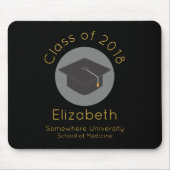 Graduierungspauschale für schwarze Klasse mit 20xx Mousepad (Vorne)