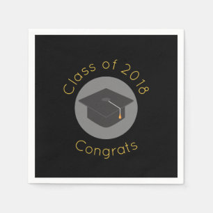 Graduierungspauschale für schwarze Klasse mit 20xx Serviette