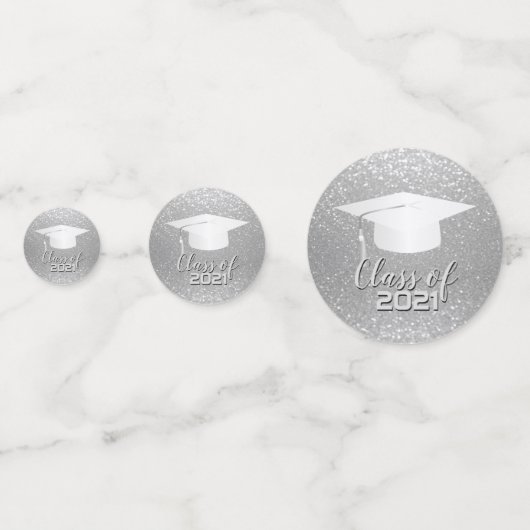 Graduierungspauschale - Klasse 20XX - Silberner Gl Konfetti (Vorderseiten)