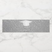 Graduierungspauschale - Klasse 20XX - Silberner Gl Wasserflaschenetikett (Einzelnes Label)