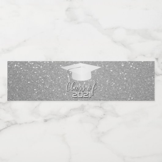 Graduierungspauschale - Klasse 20XX - Silberner Gl Wasserflaschenetikett (Einzelnes Label)