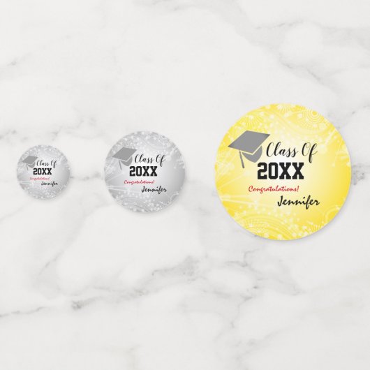 Graduierungspauschale, Silber des 20XX-Party des K Konfetti (Rückseiten)