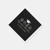 Graduierungspauschale Silver & Black Elegant Grad Serviette (Ecke)