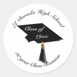 Graduierungsstufe - High School Wiedersehen Runder Aufkleber