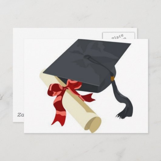 Graduierungsstufe und Diplom Ankündigungspostkarte (Vorne/Hinten)