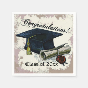 Graduierungsstufe und Diplom Napkins Serviette