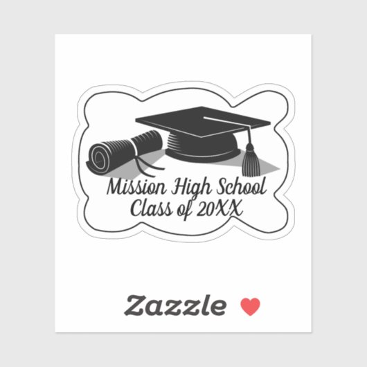 Graduierungsstufe und Diploma-Abschluss Aufkleber (Blatt)