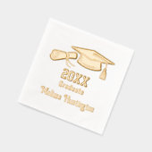 Graduierungsstufe und Diplomname Jahr #1 Servietten Mit Folie (Links)