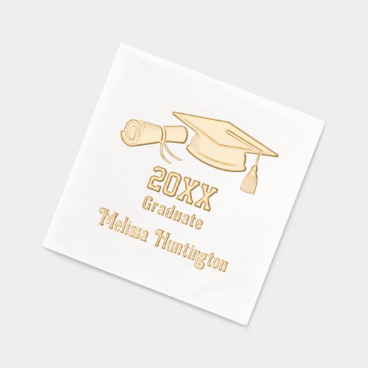 Graduierungsstufe und Diplomname Jahr #1 Servietten Mit Folie (Links)