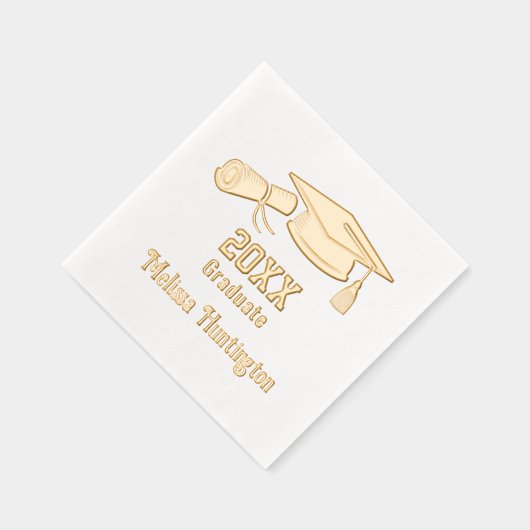 Graduierungsstufe und Diplomname Jahr #1 Servietten Mit Folie (Rechts)