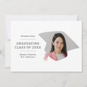 Graduierungstafel Schwarz und Weiß 1 Foto Abschlus Ankündigung (Vorderseite)