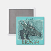 Graelle the Magical She Dragon Fantasy Art Magnet (Vorderseite/Rückseite)