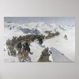 Graf Argutinsky, der die kaukasische Reichweite üb Poster