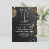 Graf Down und Champagner Silvester Party Einladung (Stehend Vorderseite)