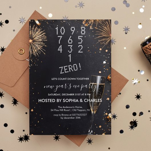 Graf Down und Champagner Silvester Party Einladung