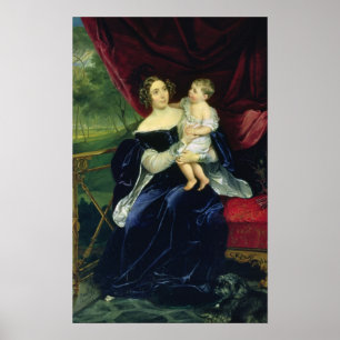 Graf Olga Ivanovna Orlov mit ihrer Tochter Poster