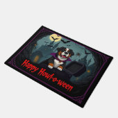 Graf Saint Bernard Frohe Howl-o-ween Fußmatte (Schrägansicht)