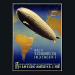 Graf Zeppelin Vintage Poster restauriert<br><div class="desc">Restauriertes und digital erweitertes Vintage-Poster des Graf Zeppelins und eine Karte der Route von Friedrichshafen nach Buenos Aires. Nach Südamerika in 3 Tagen! Die Linie Hamburg-Amerika. Unvollkommene Eigenschaften,  gelöschte Faltzeichen und korrigierte Farben. Bild mit freundlicher Genehmigung der Kongressbibliothek.</div>