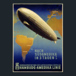 Graf Zeppelin Vintage Poster restauriert<br><div class="desc">Restauriertes und digital erweitertes Vintage-Poster des Graf Zeppelins und eine Karte der Route von Friedrichshafen nach Buenos Aires. Nach Südamerika in 3 Tagen! Die Linie Hamburg-Amerika. Unvollkommene Eigenschaften,  gelöschte Faltzeichen und korrigierte Farben. Bild mit freundlicher Genehmigung der Kongressbibliothek.</div>