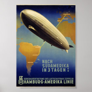 Graf Zeppelin Vintage Poster Restauriert