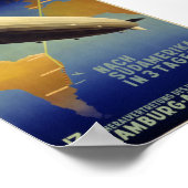 Graf Zeppelin Vintage Poster restauriert (Ecke)