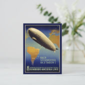 Graf Zeppelin Vintage Poster restauriert Postkarte (Stehend Vorderseite)