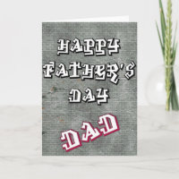 Graffetti auf der Wall Happy Vatertag Vater Card