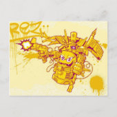 Graffit Spray Gun Postkarte (Vorderseite)